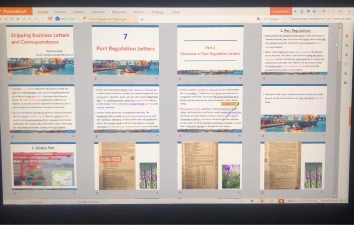 Homework Write two port regulation letters