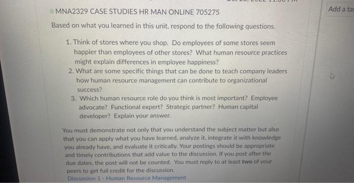 please help asap Add a tas Based on what you