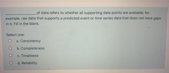 Lof data refers to whether all supporting data