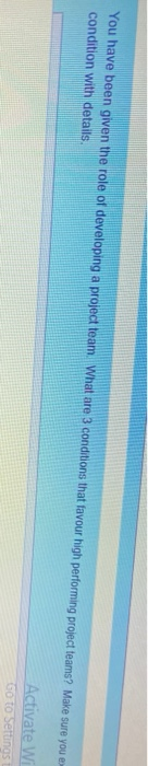 You have been given the role of developing a