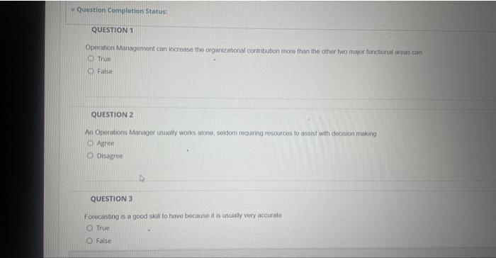 please answer it fastly Operation Management can