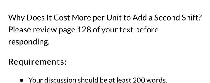 Why Does It Cost More per Unit to Add a Second