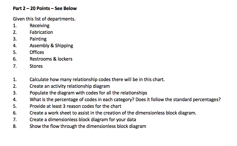 Show all work Please Part 2-20 Points - See Below