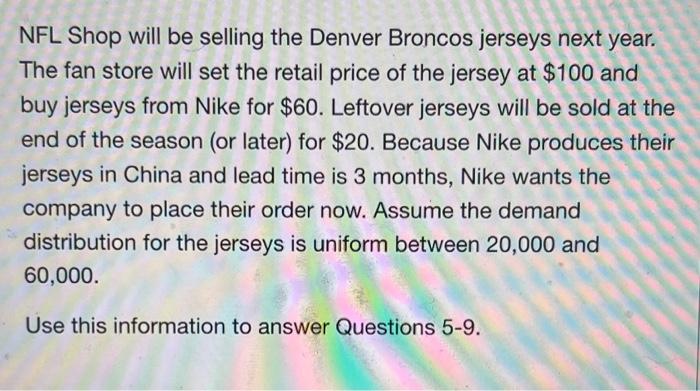 NFL Shop will be selling the Denver Broncos