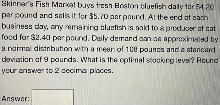 Skinner's Fish Market buys fresh Boston bluefish