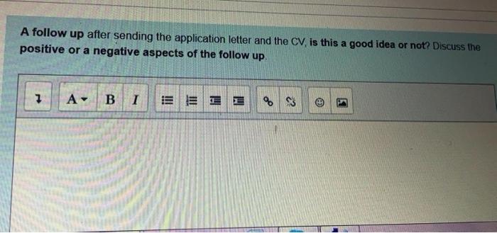 A follow up after sending the application letter