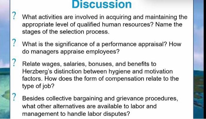 Discussion |? What activities are involved in