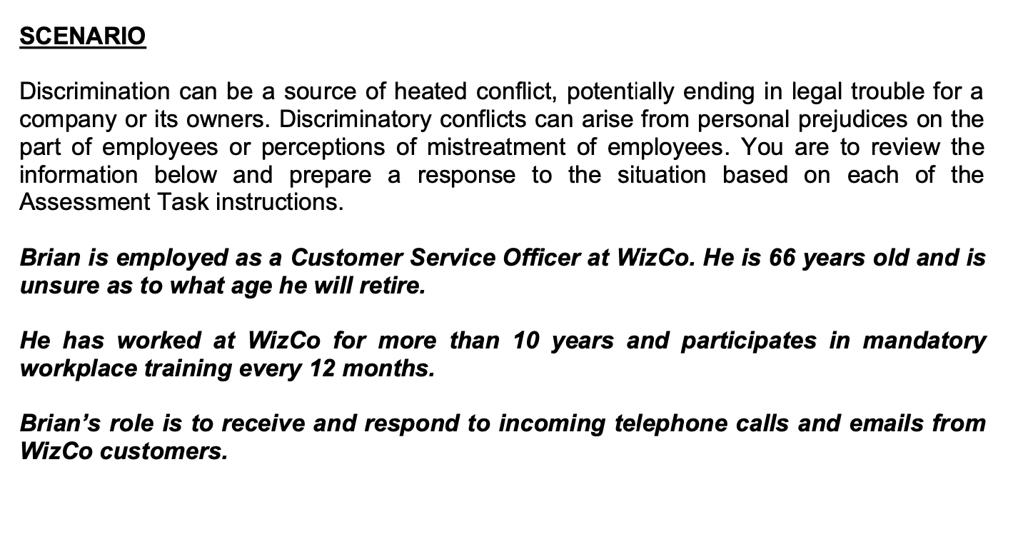 SCENARIO Discrimination can be a source of heated