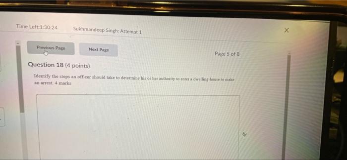 Time Left: 1:30:24 Sukhmandeep Singh: Attempt 1