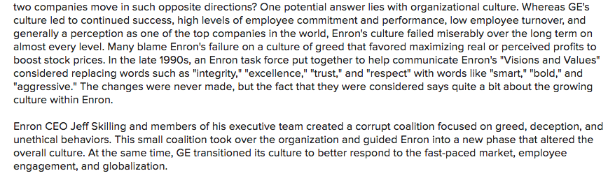 General Electric and Enron This activity is
