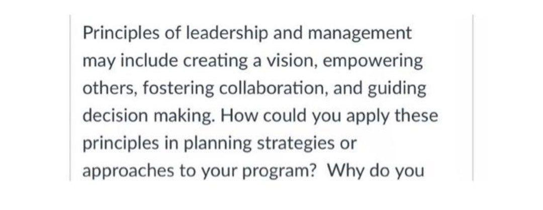 Help fast Principles of leadership and management