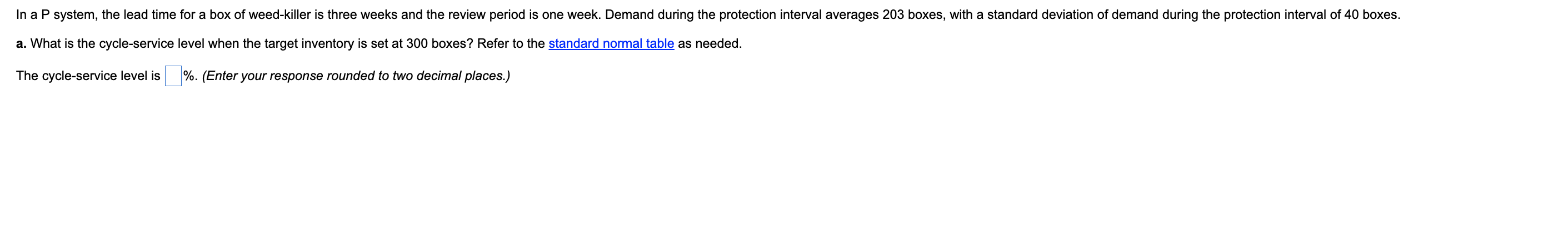 In a P system, the lead time for a box of