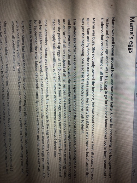 mama's egg case study Q2. What does the 6-dozen