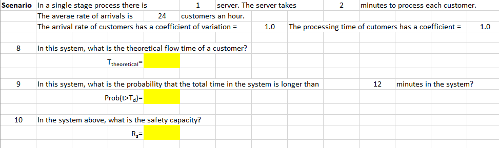 Scenario In a single stage process there is 1