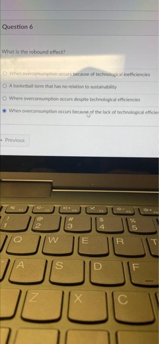 Question 6 What is the rebound effect? When