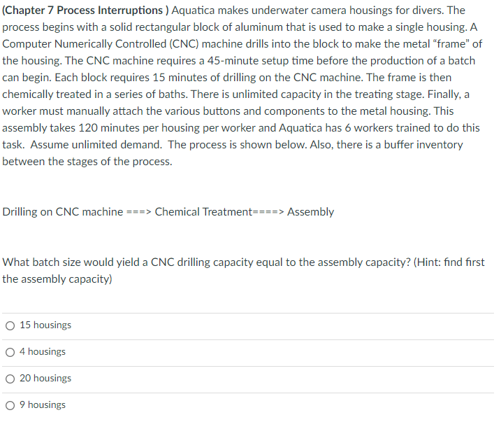 (Chapter 7 Process Interruptions ) Aquatica makes