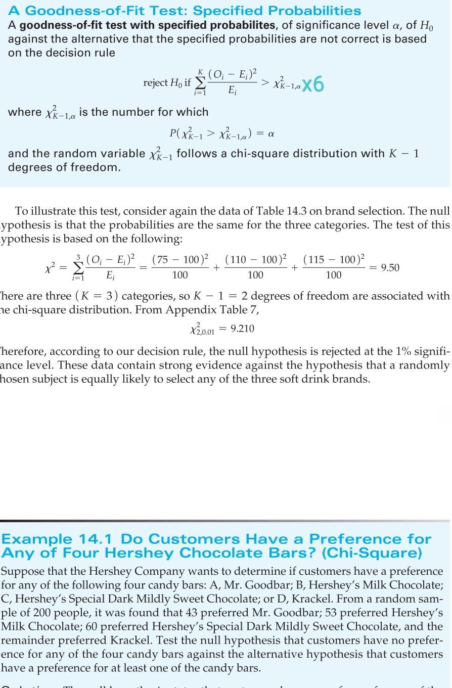. A Goodness-of-Fit Test: Specified Probabilities