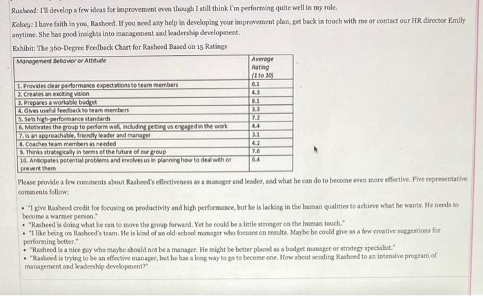 1. should kesley begin the process of demoting