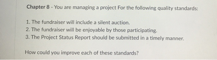 it is of project management pls answer fast