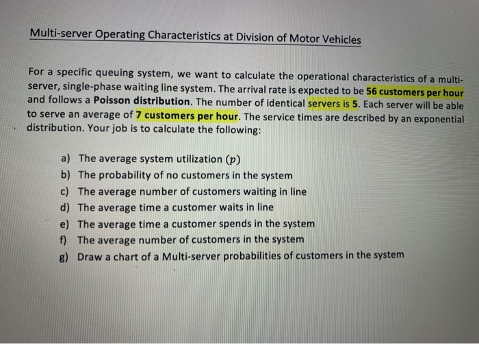 solve please from a to g Multi-server Operating