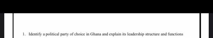 Identify a political party of choice in Ghana and