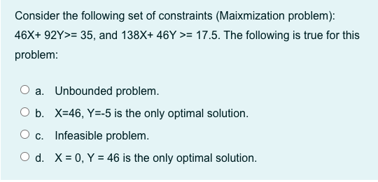 Consider the following set of constraints