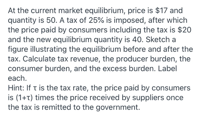 At the current market equilibrium, price is $17