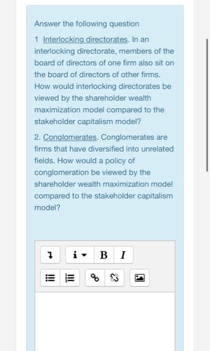 Answer the following question 1 Interlocking