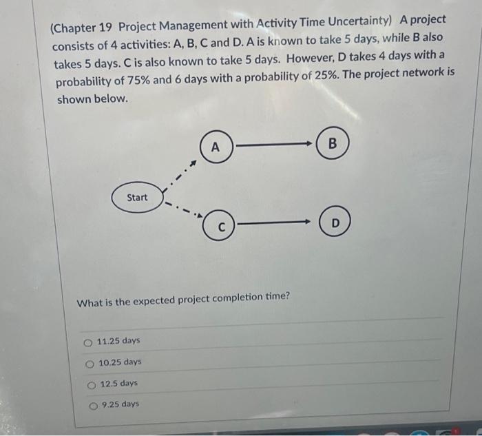 (Chapter 19 Project Management with Activity Time