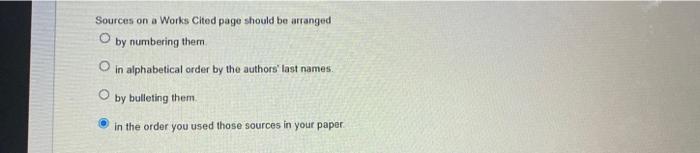 Please choose which option below best exemplifies