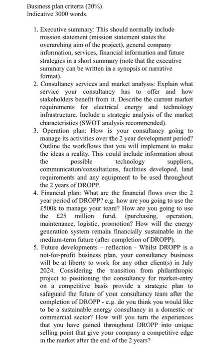 can please do me the bussiness plan. knowing