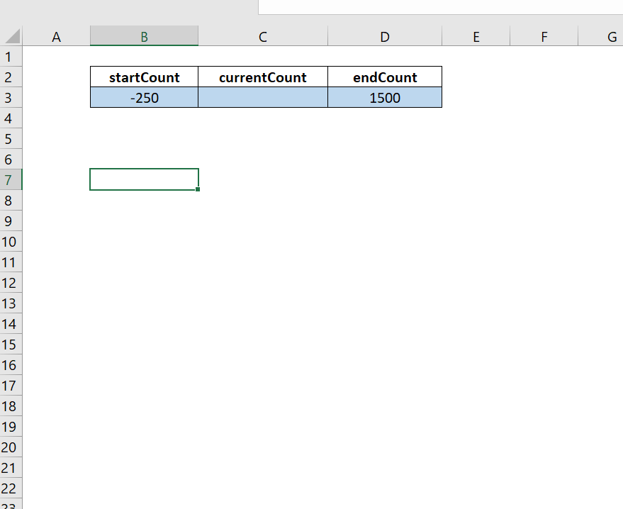 A . B D E F G 1 2 3 currentCount w N startCount