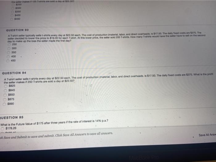 93 & 94 400 QUESTION D3 A T-shirt er typically