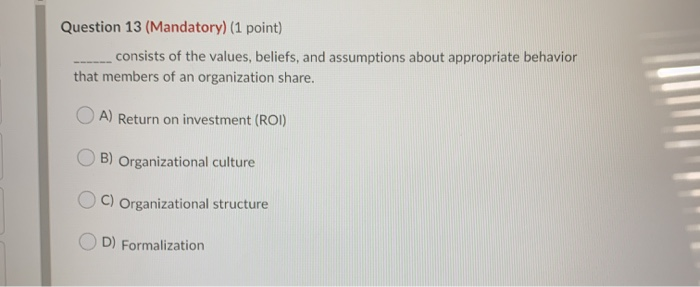 Question 11 (Mandatory) (1 point) The magazine