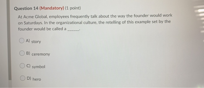 Question 11 (Mandatory) (1 point) The magazine