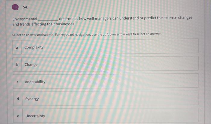 54. Environmental determines how well managers