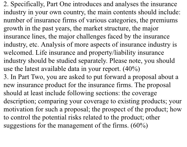 Its a report im asking for! 2. Specifically, Part