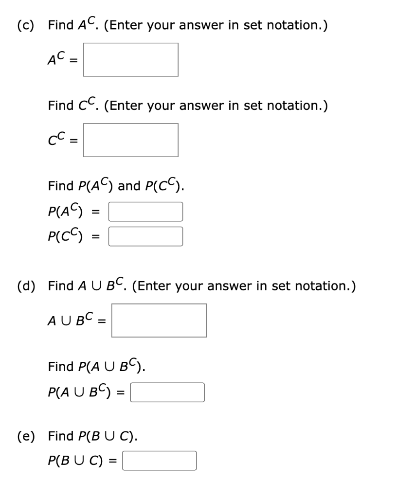 Suppose that we have a sample space with five