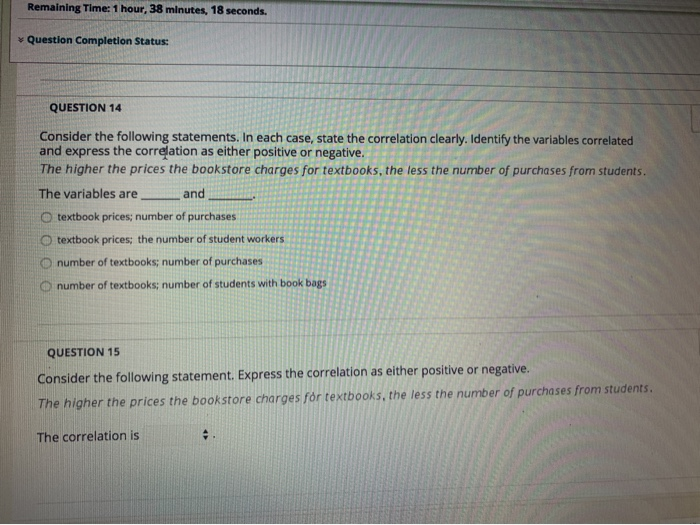 Remaining Time: 1 hour, 38 minutes, 18 seconds.