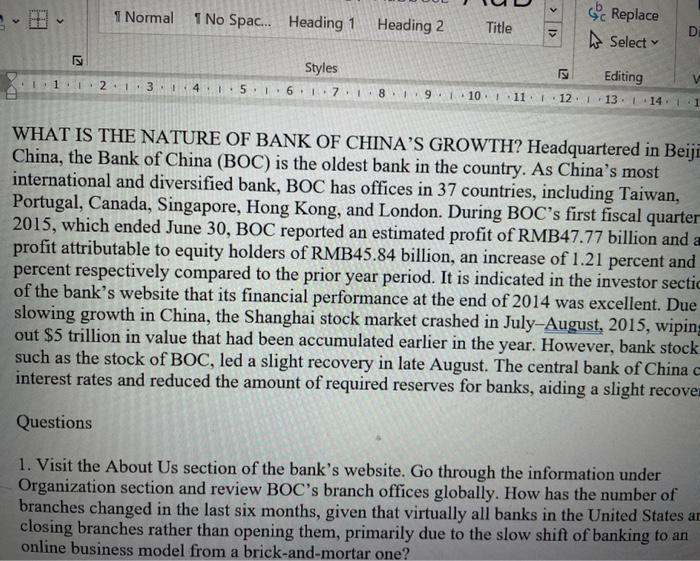 int 1 Normal 1 No Spac... Heading 1 Heading 2