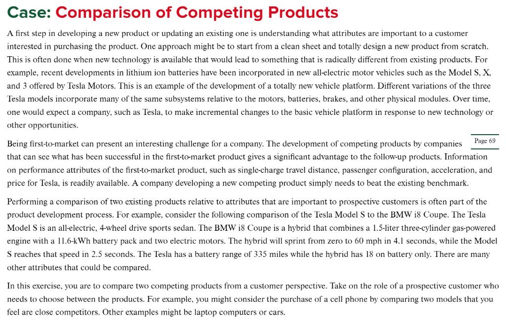 A first step in developing a new product or