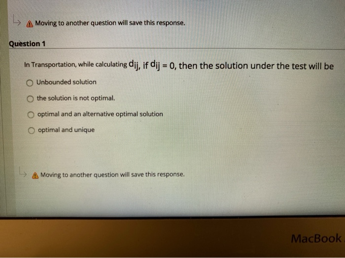 Moving to another question will save this