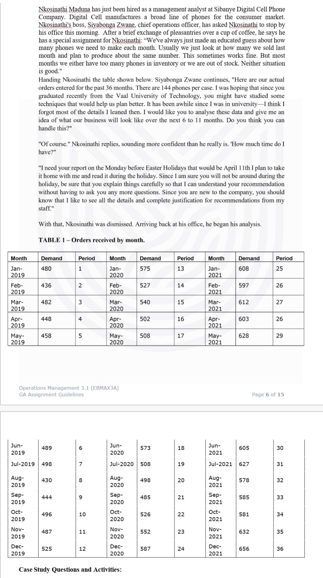 plot and analyse the data given in table 1 above.