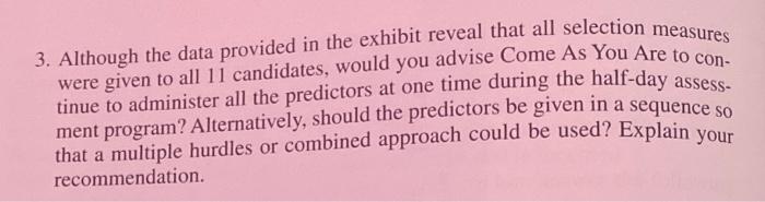 ing Entrants Into a Management Training Program