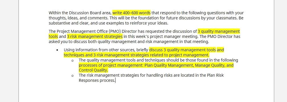 Within the Discussion Board area, write 400-600