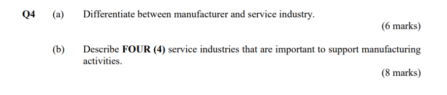 SUBJECT: INDUSTRIAL TECHNOLOGY, PLS ANSWER ASAP,
