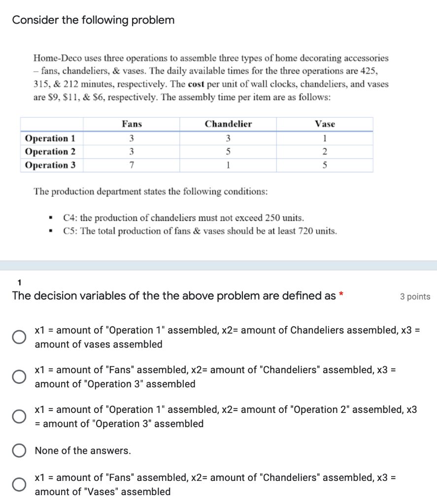 Please solve the following problem Consider the