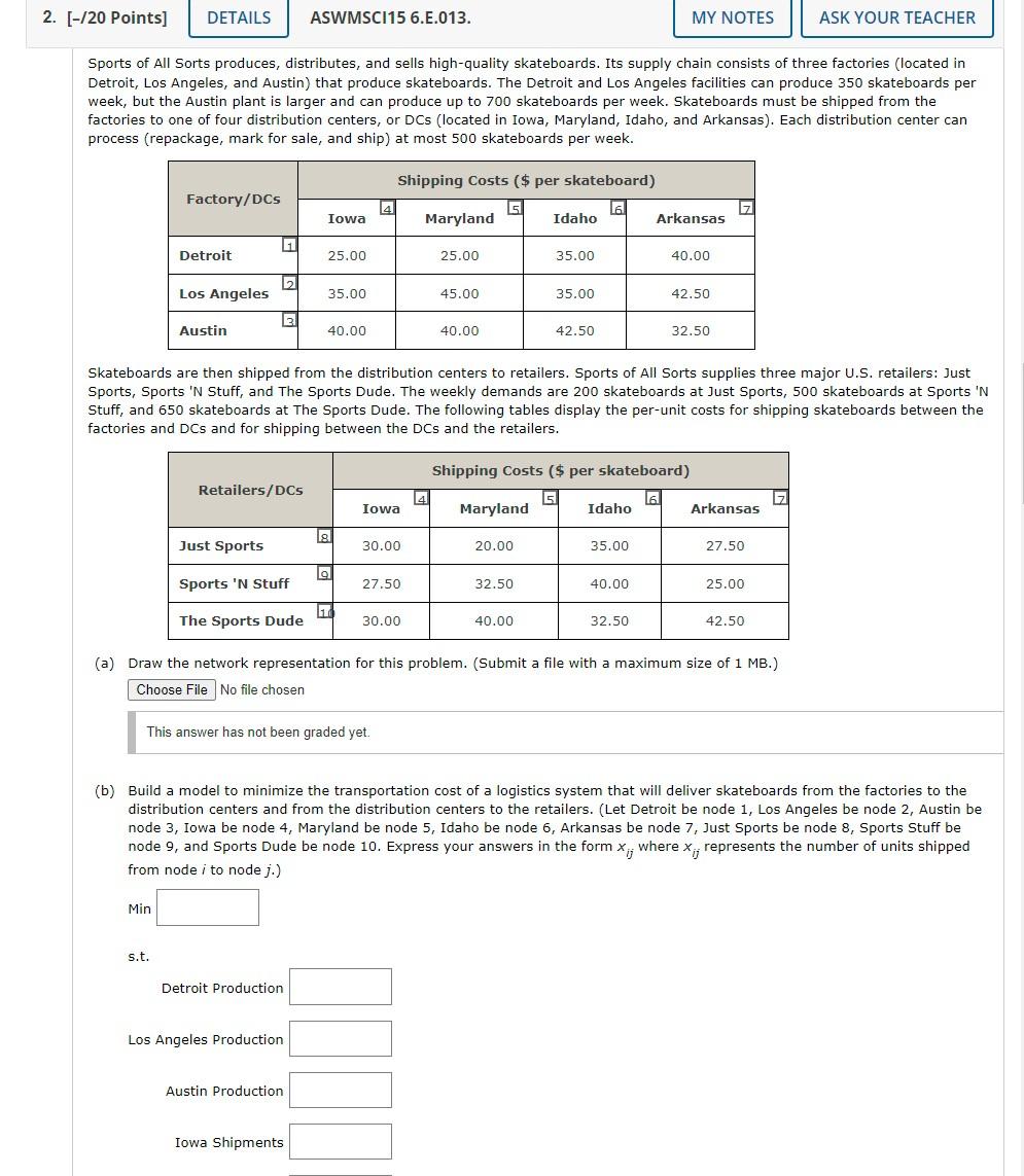 2. [-/20 Points] DETAILS ASWMSCI15 6.E.013. MY