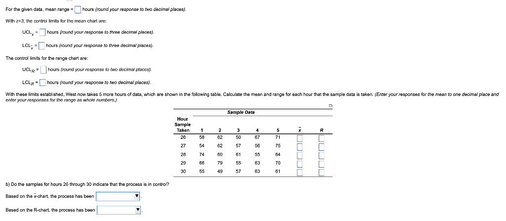 Refer to Table 56.1 - Factors for Computing