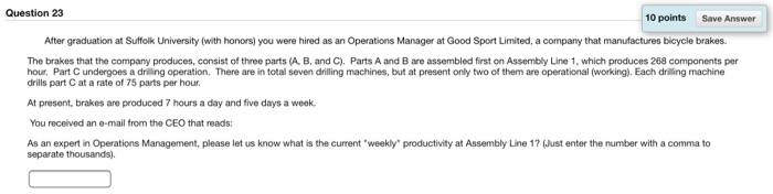 Question 23 10 points Save Answer After